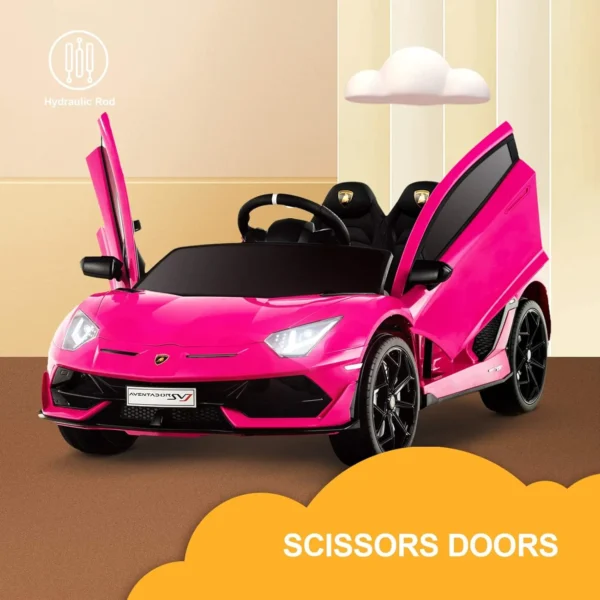 Uenjoy 12V Kids Electric Ride On Car Lamborghini Aventador SVJ Motorized Vehicles with Remote Control, Battery Powered